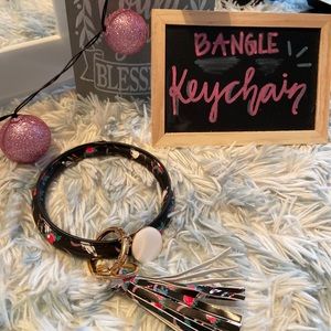 Bangle Keychain with charm and tassel